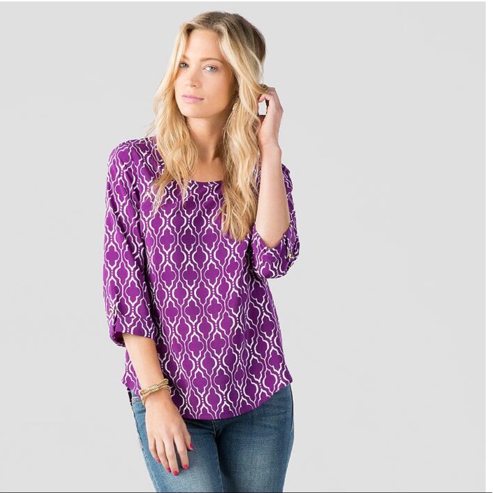 Francesca’s University GAME DAY Purple Blouse